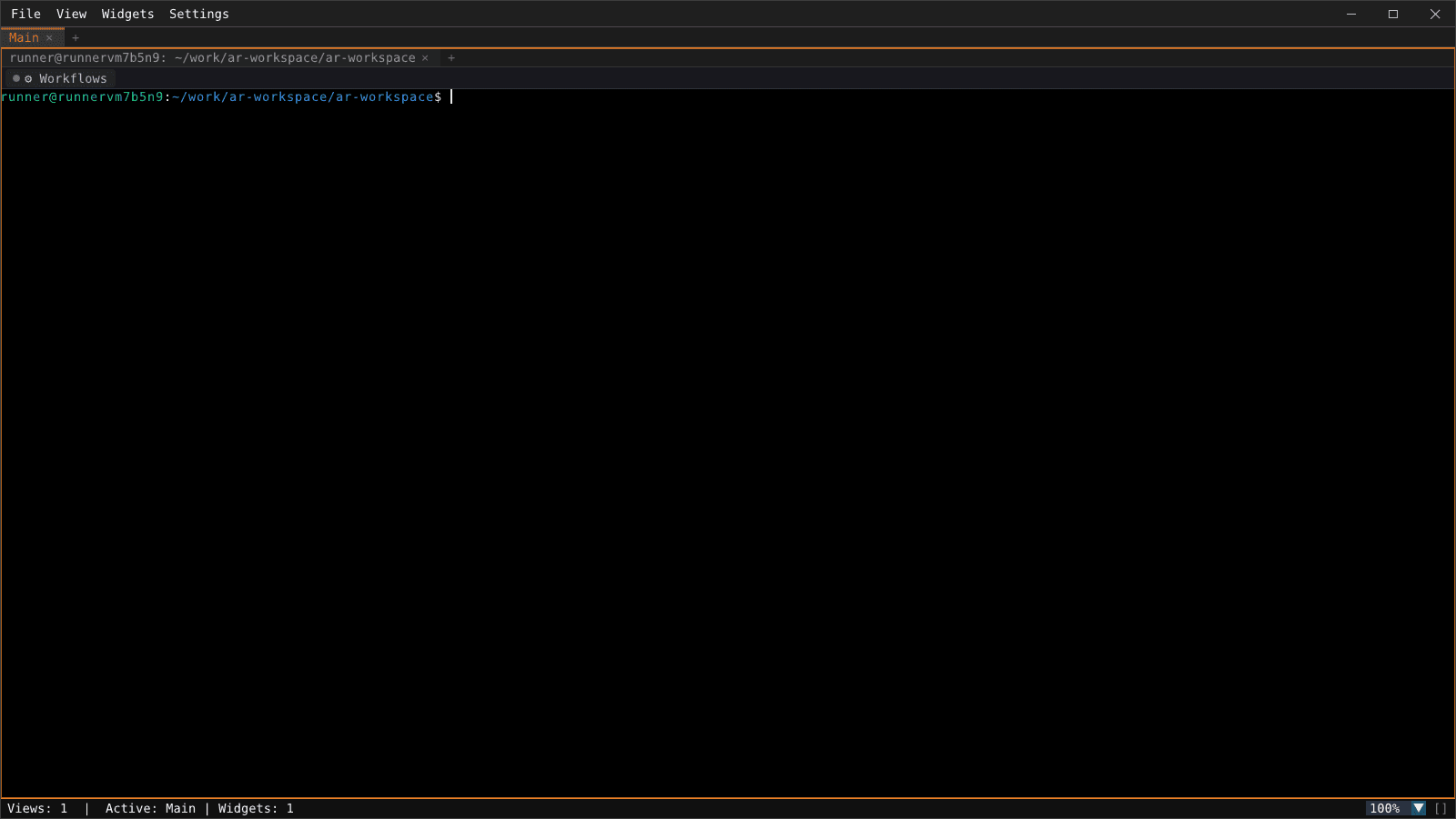 AR Workspace — single terminal session